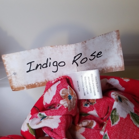 Indigo Rose Large Red Flower Jumpsuit - Picture 6 of 10